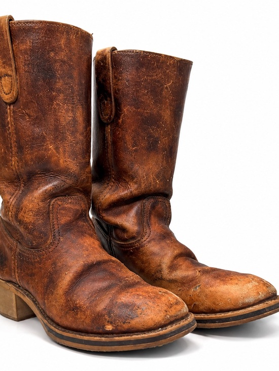 Vintage Landis Leather Cowboy Boots Men’s 10D Brown Western Ranch Work USA main image 6